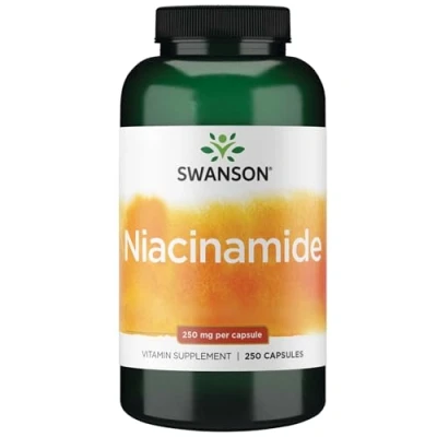 Imagen de Swanson, Niacinamide, 250mg, Vitamina B3, Sin Enjuague, 250 Cápsulas, Altamente Dosificado, Testado en Laboratorio, Soja, Gluten, OGM