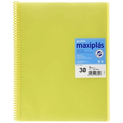 Imagen de Grafoplás 39833060－Carpeta de fundas A4 espiral con sobre. Color amarillo y 30