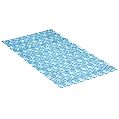 Imagen de Tatay Alfombra de Bañera Antideslizante PVC con Ventosas, Resistentes a Moho y Microbios, Anti Bacteriano, Diseño Piscis, Azul. Medidas 70 x 36 cm