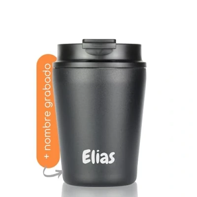 Imagen de Milu Termo Cafe 300ml, 400ml, 500ml Vaso Termico Antigoteo, Taza Termica acero inox sin BPA, Insulated Mug para llevar (Grabado, 300ml)