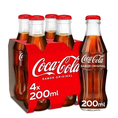 Imagen de Coca cola Sabor Original Refresco de Pack 4 botellas vidrio 200 ml