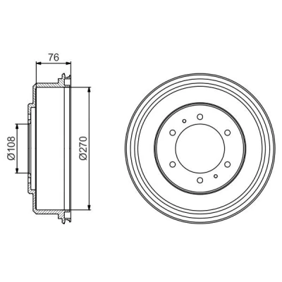 Imagen de BOSCH 0 986 477 233 Tambor de Freno 330,5 Eje trasero MITSUBISHI: L200 III Pick up