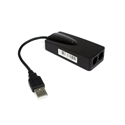 Imagen de Kalea INFORMATIQUE Fax Módem 56K Adaptador USB con Dos Tomas RJ11. Conjunto de Chips CONEXANT