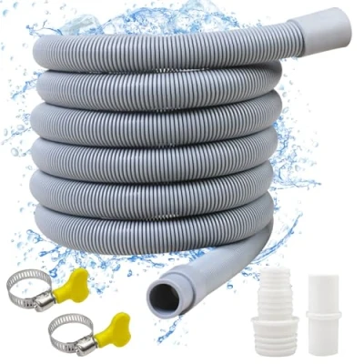 Imagen de Rseuphiee 3 metros Manguera de Desagüe, Drenaje Lavadora, Tubo Desagüe Para Lavavajillas, Universal, con Conector y Abrazadera, Lavadora Lavavajillas