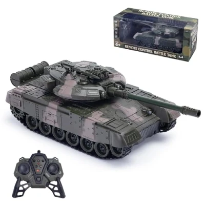 Imagen de Tanque teledirigido a escala 1:16 2,4 GHz juguete militar con sonidos y luces realistas para niños adultos