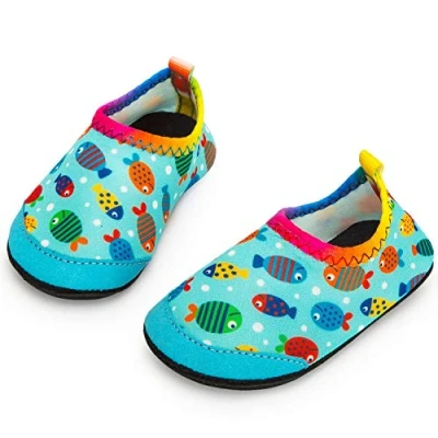 Imagen de Yorgou zapatos de playa para bebé, natación, agua, secado rápido, antideslizantes, descalzos niños, y piscina, Pescado Azul, 31/32 EU