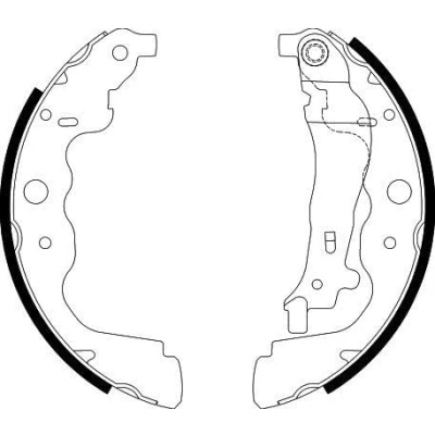 Imagen de HELLA 8DB 355 000 301 Zapatas de freno 228,6 42 con palanca mano DACIA: Lodgy, Duster SUV, SANDERO 2, RENAULT: Kangoo I, Captur