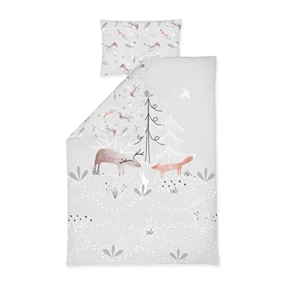 Imagen de Julius Zöllner Ropa de Cama Infantil 100% algodón, estándar 100 Oeko Tex, Fabricada en Alemania, tamaño x 135 + 40 60 cm, Woodlife