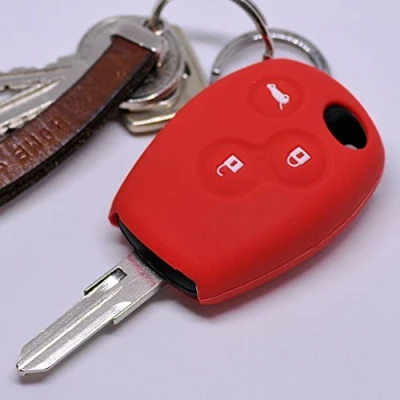 Imagen de Cubierta Protectora de Silicona para Llaves Coche Rojo Compatible con Dacia DOKKER SANDERO Duster LODGY Logan Renault Clio TWINGO 3