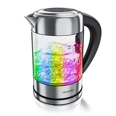 Imagen de Arendo Hervidor de agua 1,7 litros 5 Temperaturas regulables 40 a 100 con iluminaciones LED Acero inoxidable Filtro antical extraíble Apago automático Protección sobrecalentamiento