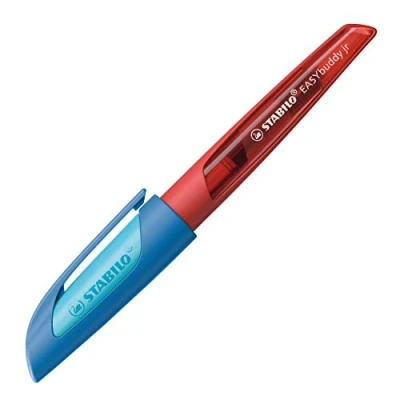 Imagen de Stabilo EASYbuddy jr Pluma estilográfica escolar (grosor de escritura M, borrable, tinta azul), color rojo y azul