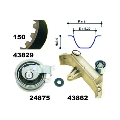 Imagen de MAPCO 23913 Kit de correa distribución 150 SEAT: Leon I Hatchback, Alhambra I, Toledo 2 Limousine, AUDI: TT Coupé, A6 C5 Berlina, A3 Hatchback