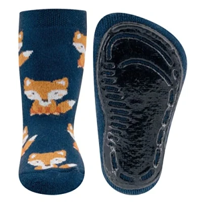 Imagen de EWERS stopper calcetines zorro, zapatillas niños, con suela de goma, MADE IN GERMANY, 1 par, talla 18 19, azul