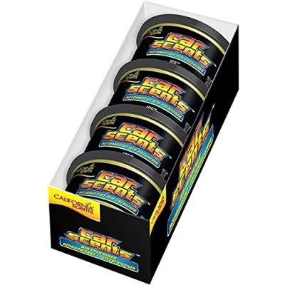 Imagen de California Scents Ambientador de coche en Lata 4 Pack Fragancia Duradera Hielo (Hasta 30 Días) Control Intensidad Olor para un Ambiente Fresco y Personalizado tu Coche, 42g