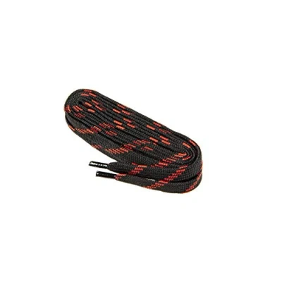 Imagen de Cordones Planos para Zapatos y Botas de Trabajo Calzado Seguridad, Tejido Resistente, Hechos en Europa por Worker Walker Laces Pro, 1 par (9131 negro con rojo / 120 cm 47 pulgada)