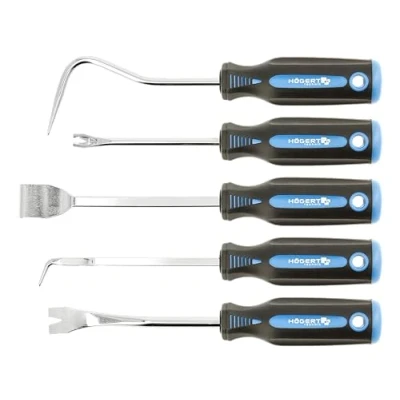 Imagen de Högert Technik Set de cordones y ganchos 5 piezas, acero al carbono, eficacia, durabilidad, múltiples aplicaciones, trabajos montaje, mantenimiento