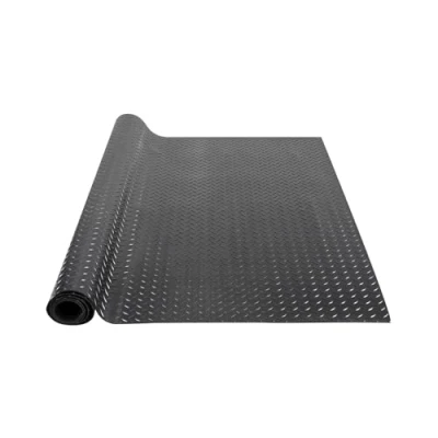 Imagen de VEVOR Rollo de Goma para Pisos con Placa Diamante, 3 mm x 4 pies 6 pies, Tapete Piso Garaje, Garaje SBR, Fácil Limpiar, Negro
