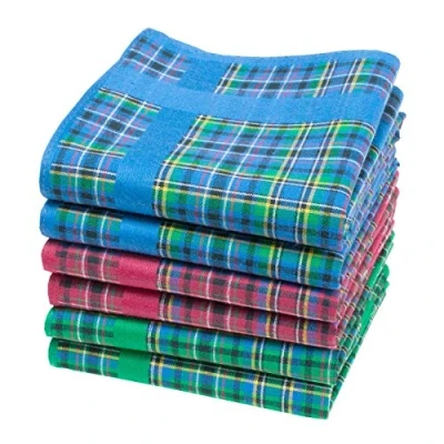Imagen de Merrysquare Pañuelos de Tartán Modelo Glencoe Tamaño Grande 40 cm. 6 Piezas 100% Algodón