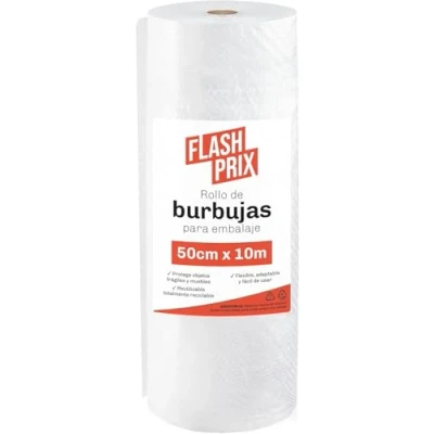 Imagen de FLASHPRIX Rollo Plastico Burbujas Embalaje, 50cm Ancho (A) y 10m longitud (L). Papel burbuja perfecto para Mudanzas, Embalajes Envíos