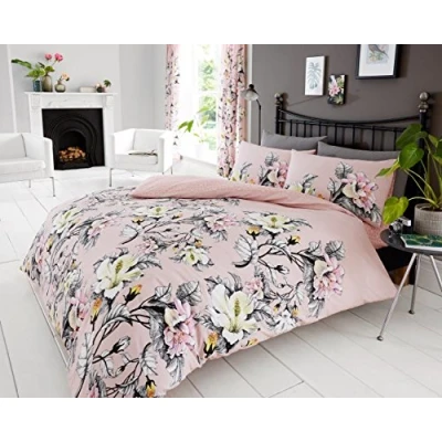 Imagen de GC GAVENO CAVAILIA Juego de Funda edredón botánico, Fundas Reversibles, Ropa Cama Floral fácil Cuidado, Individual, Rosa