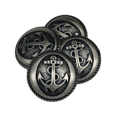 Imagen de BOTIBOTON 25 Botones Dorados y Plateados con Ancla Marinos 2 Tallas 15 23 mm Accesorio Costura para americanas abrigos Fabricado Enviado desde España (Plateado, mm)