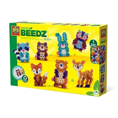 Imagen de SES Creative Green Beedz Juego de Cuentas Planchar con Formas Animales del Bosque, Color Verde, Talla única (06407)