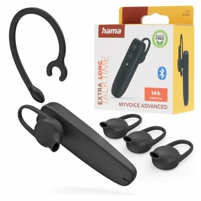 Imagen de Hama Auricular Bluetooth Mono «MyVoice Advanced» Control de Volumen 14h Conversación Negro
