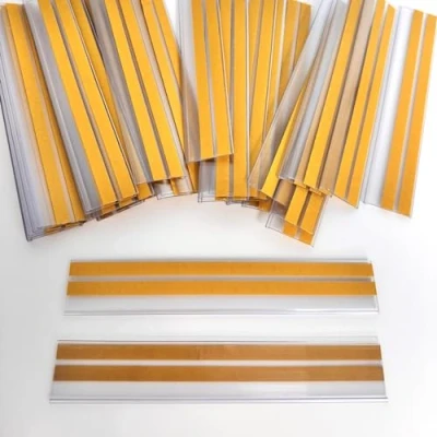 Imagen de 50 Unidades Porta Etiquetas Autoadhesivas, Portaprecios Adhesivos Individuales 200mm, Carteles para Precios, Adhesivas Transparentes (35x200mm)