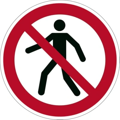 Imagen de Durable 173203 Pegatina de seguridad para el suelo Marcas Prohibido los peatones, diámetro 43 cm