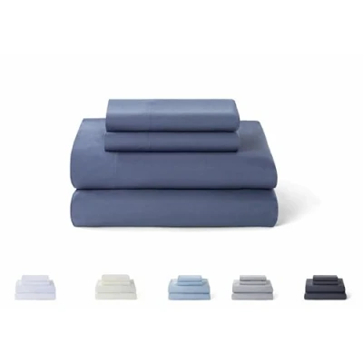 Imagen de Todocama Juego de Sábanas 4 Piezas 5003 Sábana Bajera Ajustable Encimera Dos Fundas Almohada 50x80cm. (Cama 90x190/200 cm, Azul Grisáceo)