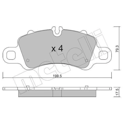 Imagen de METELLI 22 1254 0 Juego de pastillas freno preparado para indicador desgaste PORSCHE: 718 Cayman Coupé, Boxster Cabrio, 911 Cabrio