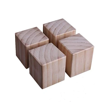 Imagen de XHP 4 patas de muebles madera para el hogar, aumentar la altura los muebles, 5 x 8 cm