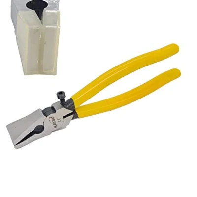 Imagen de KATSU alicates de vidrio 200mm rotura con mandíbulas planas resistentes herramienta corte para trabajos vidrieras 347247