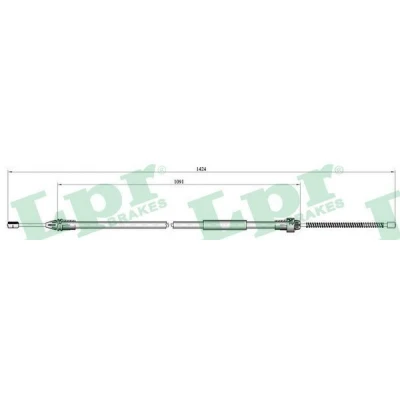 Imagen de LPR C0687B Cable de Freno Mano 1400/1080 Tambor RENAULT: CLIO 2