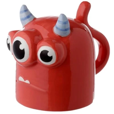 Imagen de Caribou Living Taza de cerámica con diseño monstruo tres ojos, 450 ml, para bebidas calientes, café, té, chocolate caliente