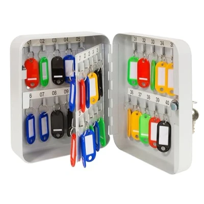 Imagen de Arregui PLL40 Armario de Llaves con Ganchos Fijos 40 Caja Seguridad Acero para Llaveros Incluidos Fácil Instalación en Pared 20 x 16 8 cm Gris