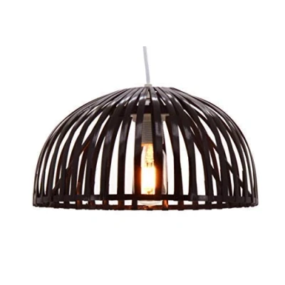 Imagen de LUSSIOL Hanoi 30 Lámpara colgante de bambú, 60 W, marrón, diámetro x 16 cm