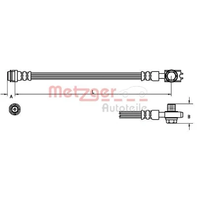 Imagen de METZGER 4110246 Latiguillos de Freno 285 VOLKSWAGEN: Passat B5 GP Berlina, Variant