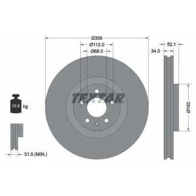 Imagen de TEXTAR PRO+ 92238205 Disco de freno AUDI: A6 C7 Avant, A8 D4, A7 Sportback