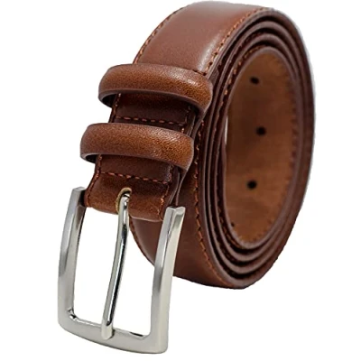 Imagen de Ashford Ridge Cinturón de cuero doble bucle para hombre 33 mm Marrón 120cm