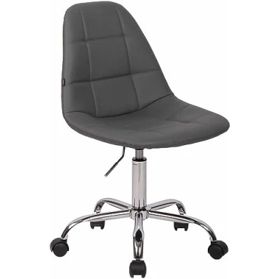 Imagen de CLP Silla De Oficina Moderna Reims En Cuero PU I Escritorio con Respaldo Ordenador Ruedas, Color:Gris