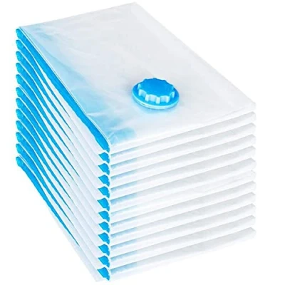 Imagen de bolsas de almacenamiento al vacío para edredones, ropa cama, reutilizables ahorrar espacio, comprimidas extragrandes almacenar ropa,