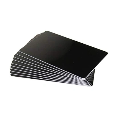Imagen de PerfectID 100 tarjetas de identificación CR80 plástico PVC calidad ISO alta calidad, tamaño 86 x 54 mm (tamaño tarjeta crédito) y 760 micras grosor, color negro brillante