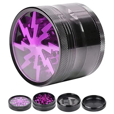 Imagen de Grinder 2.5 Inch Molinillos de Especias 4 Piezas Metálico Mini Molinillo Portátil Lightning Trituradora para con Rascador Polen