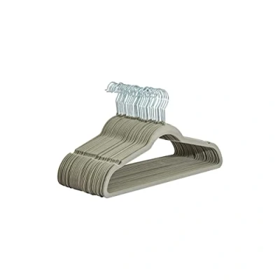 Imagen de Amazon Basics Perchas de Terciopelo para Trajes Paquete 30, Gris