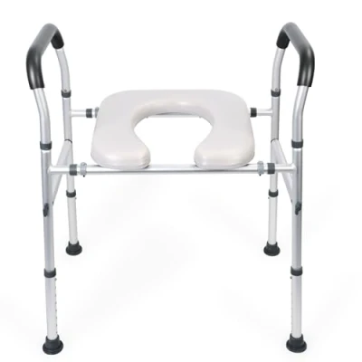 Imagen de Kripyery asiento de inodoro elevado con pasamanos, ancho y altura ajustable, brazo, amplio, hasta 300 libras, elevador para personas