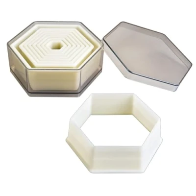 Imagen de Ibili Corta MASAS HEXAGONO Liso (9 PC), Stainless Steel, Transparente y Blanco, 9 x 5 cm