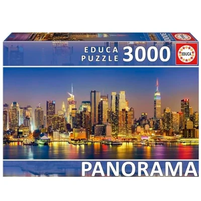 Imagen de Educa Skyline de Nueva York Puzzle 3000 Piezas para Adultos en Formato panorámico. Medidas: 144 x 68 cm. Incluye Servicio Pieza perdida hasta agotar existencias. A Partir 14 años (19948)