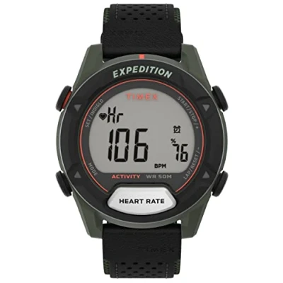 Imagen de Reloj Timex Expedition Rugged digital para hombre 43mm con correa de cuero TW4B27000