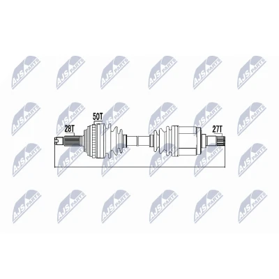 Imagen de NTY NPW HD 037 Árbol de transmisión Eje delantero, derecha HONDA: CR V 1